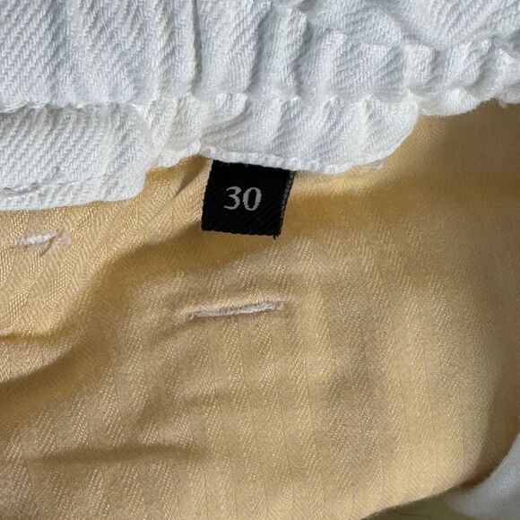 7 For All Mankind NWT White Paper Bag Waist Tapered Balloon Leg Crop Jeans Sz 30 - Picture 8 of 11